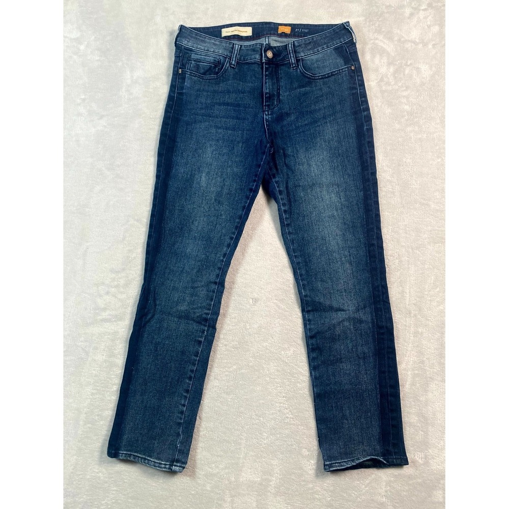 Pilcro and the Letterpress Jeans Womens 30 Blue Cotton Mid Rise Straight Leg